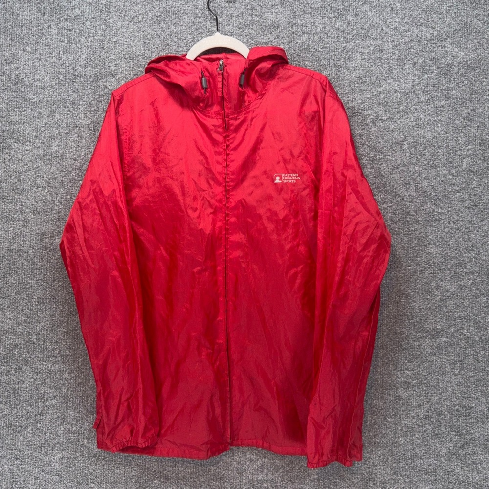 Eastern Mountain Sports Windbreaker Womens Medium Red Hooded Lightweight Jacket